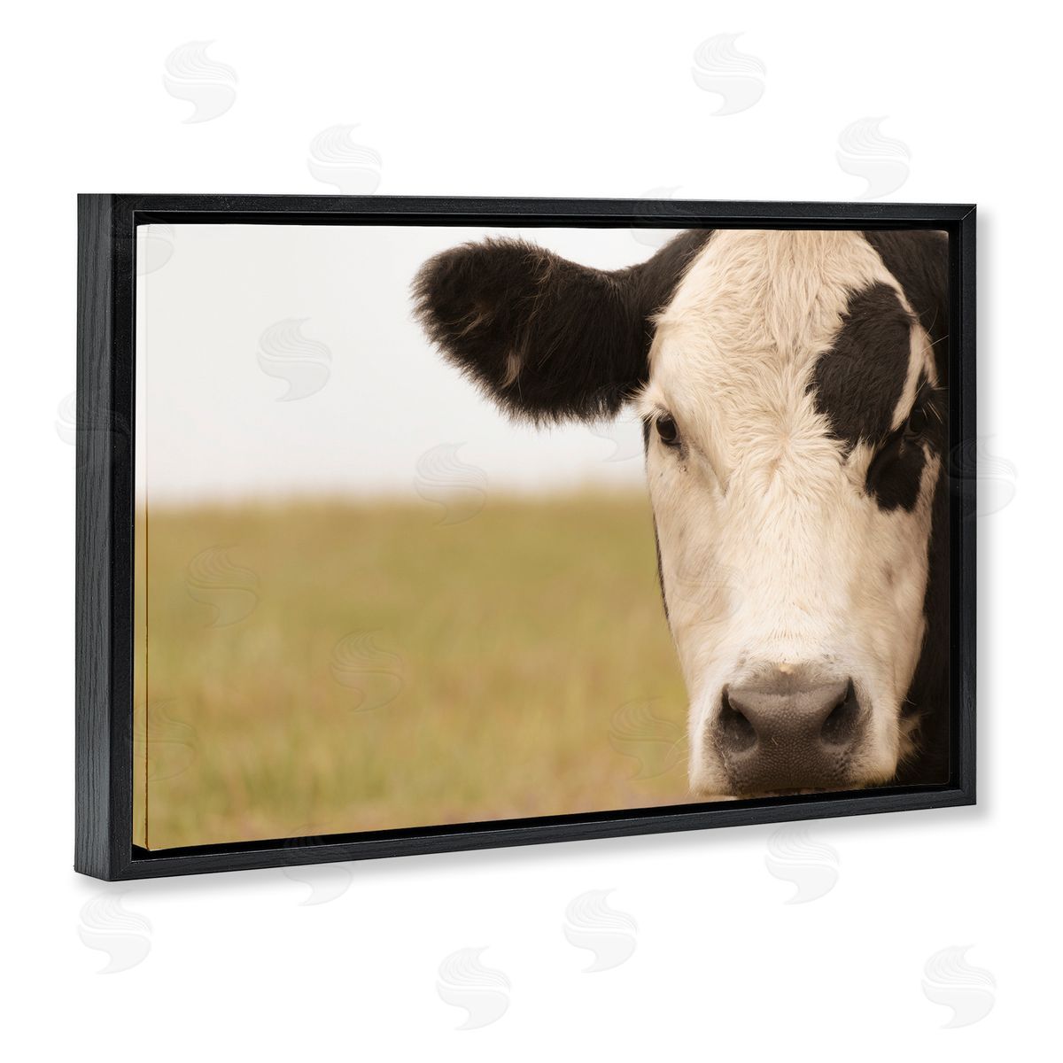 J:L Design Rustic Cow Stare Canvas Wall Art Print