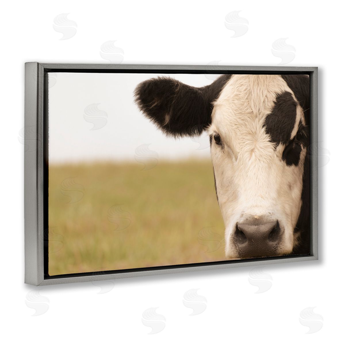 J:L Design Rustic Cow Stare Canvas Wall Art Print