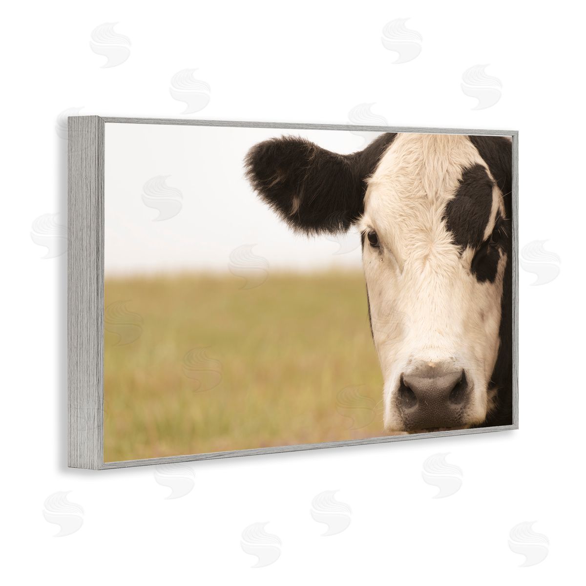 J:L Design Rustic Cow Stare Canvas Wall Art Print