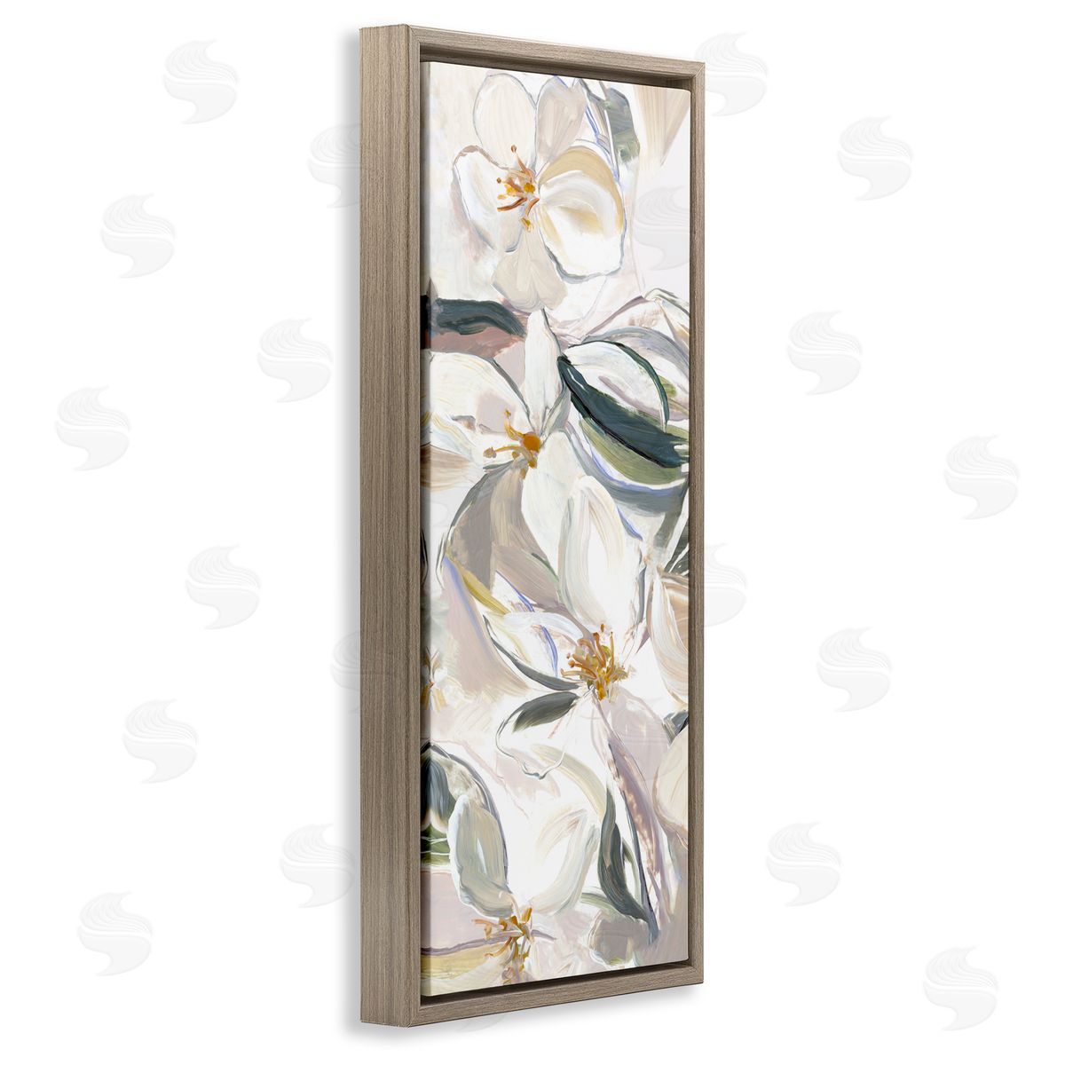 Hannah Dawson Neutral Tone Spring Blooms Canvas Wall Art Print