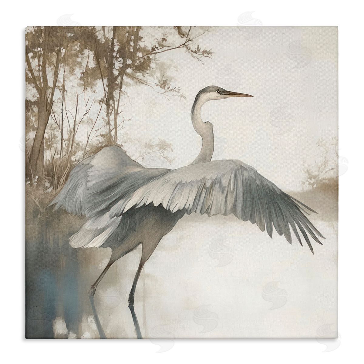 Mona Grace Feathers On Water Canvas Wall Art Print
