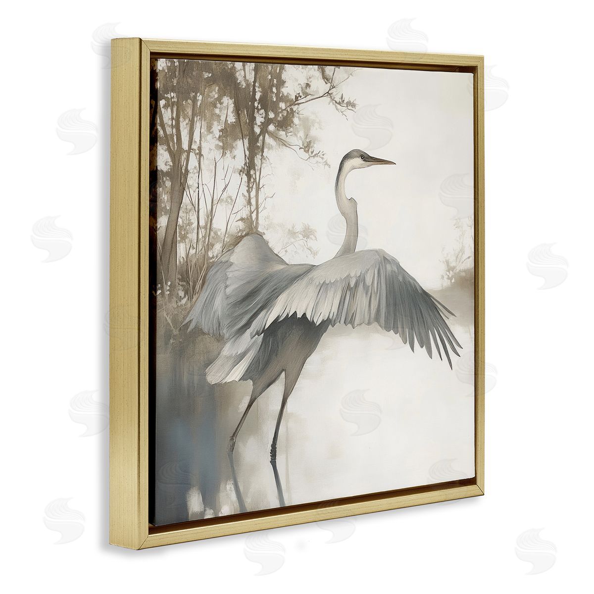 Mona Grace Feathers On Water Canvas Wall Art Print
