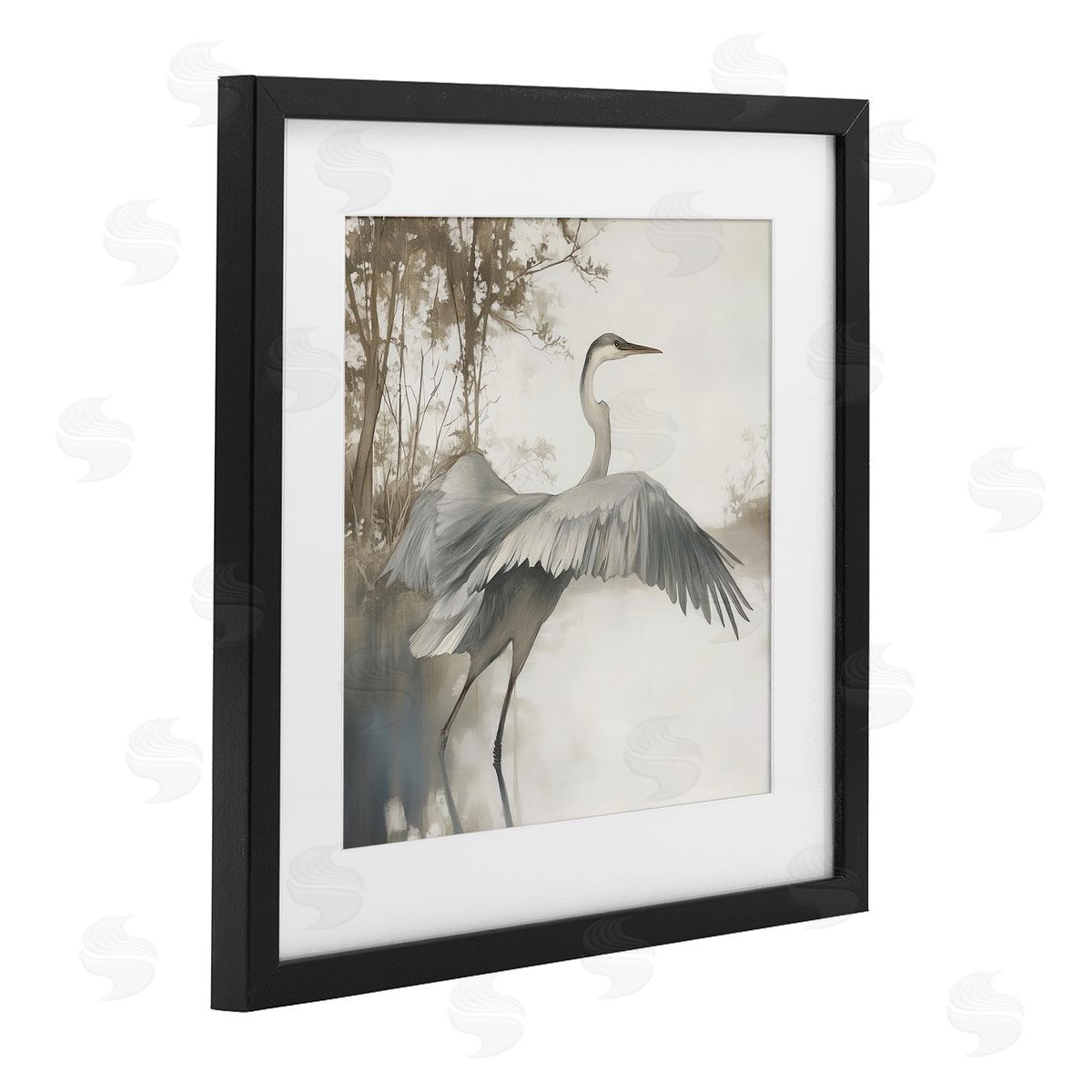 Mona Grace Feathers On Water Canvas Wall Art Print
