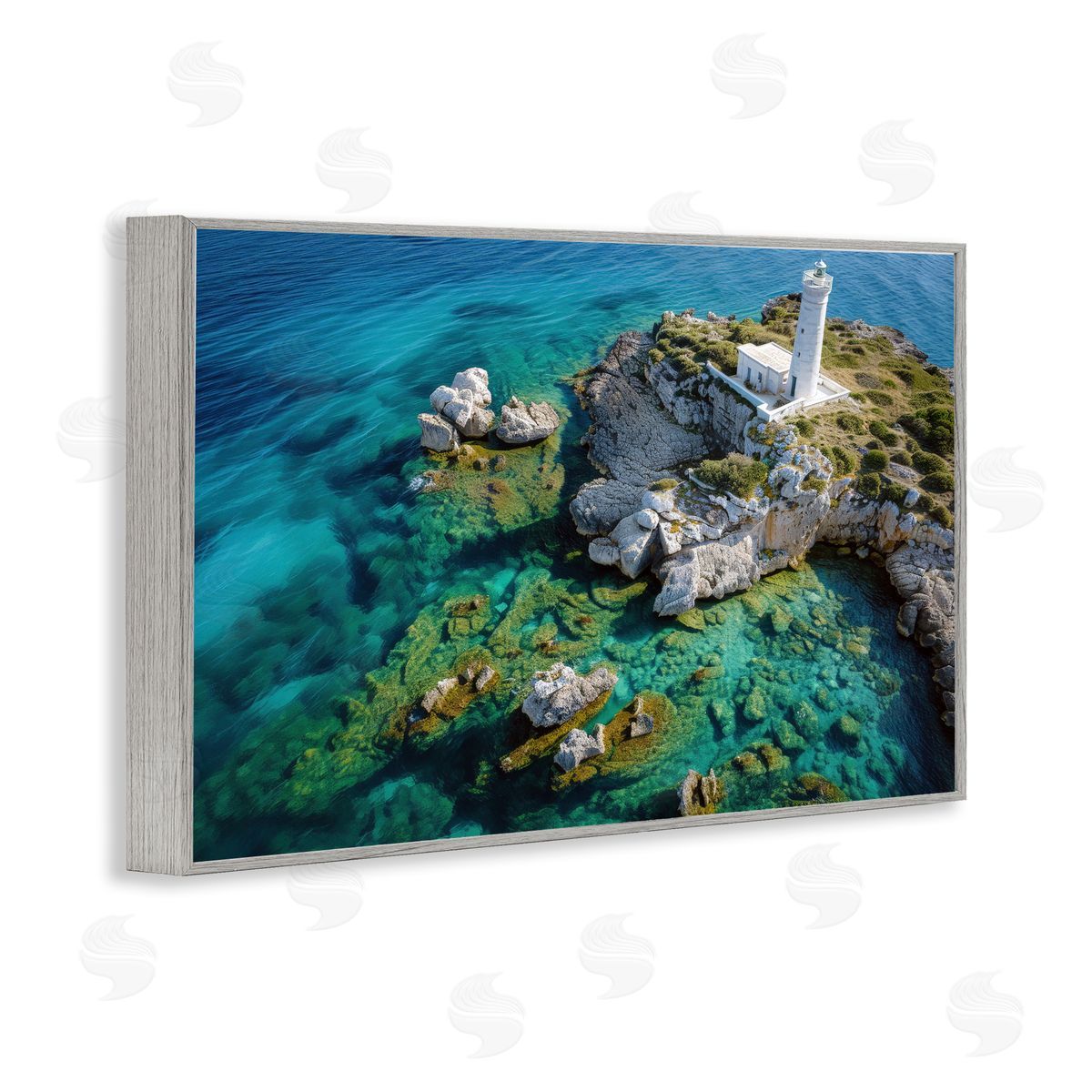 Don Schwartz Lighthouse with Seaside Rocks Canvas Wall Art Print