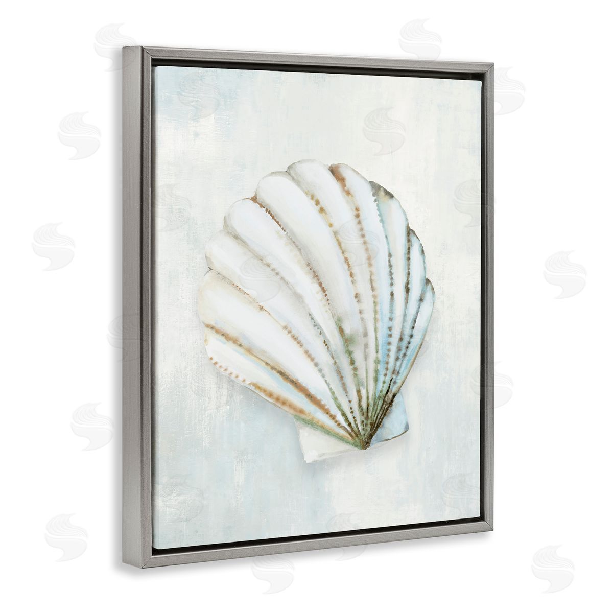 Hannah Dawson Grey Seashell Serenity Canvas Wall Art Print
