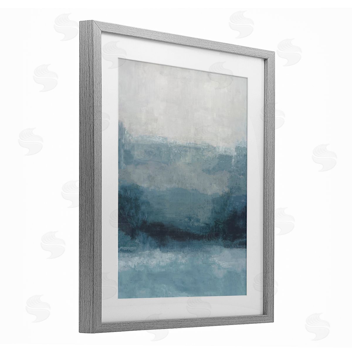 Hannah Dawson Misty Blue Gradient Canvas Wall Art Print