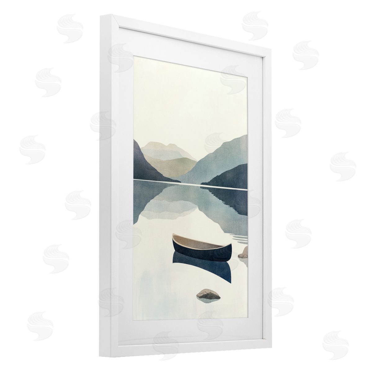 Mona Grace Silent Shore with Boat Canvas Wall Art Print