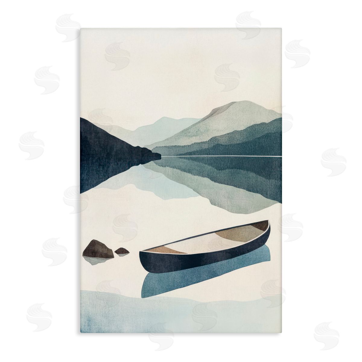 Mona Grace Silent Shore Canoe Canvas Wall Art Print