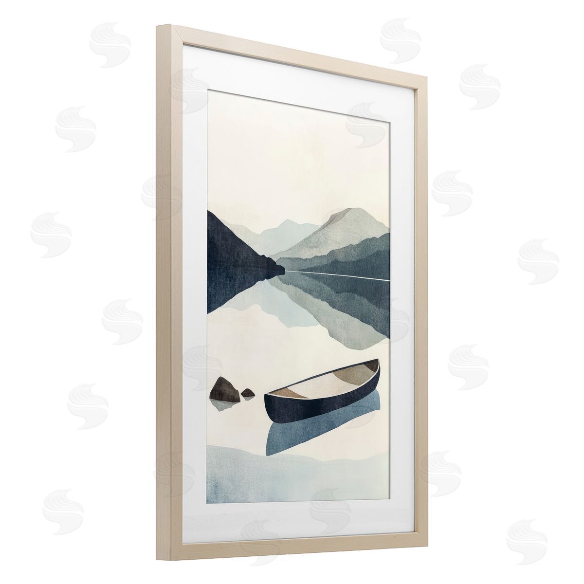 Mona Grace Silent Shore Canoe Canvas Wall Art Print