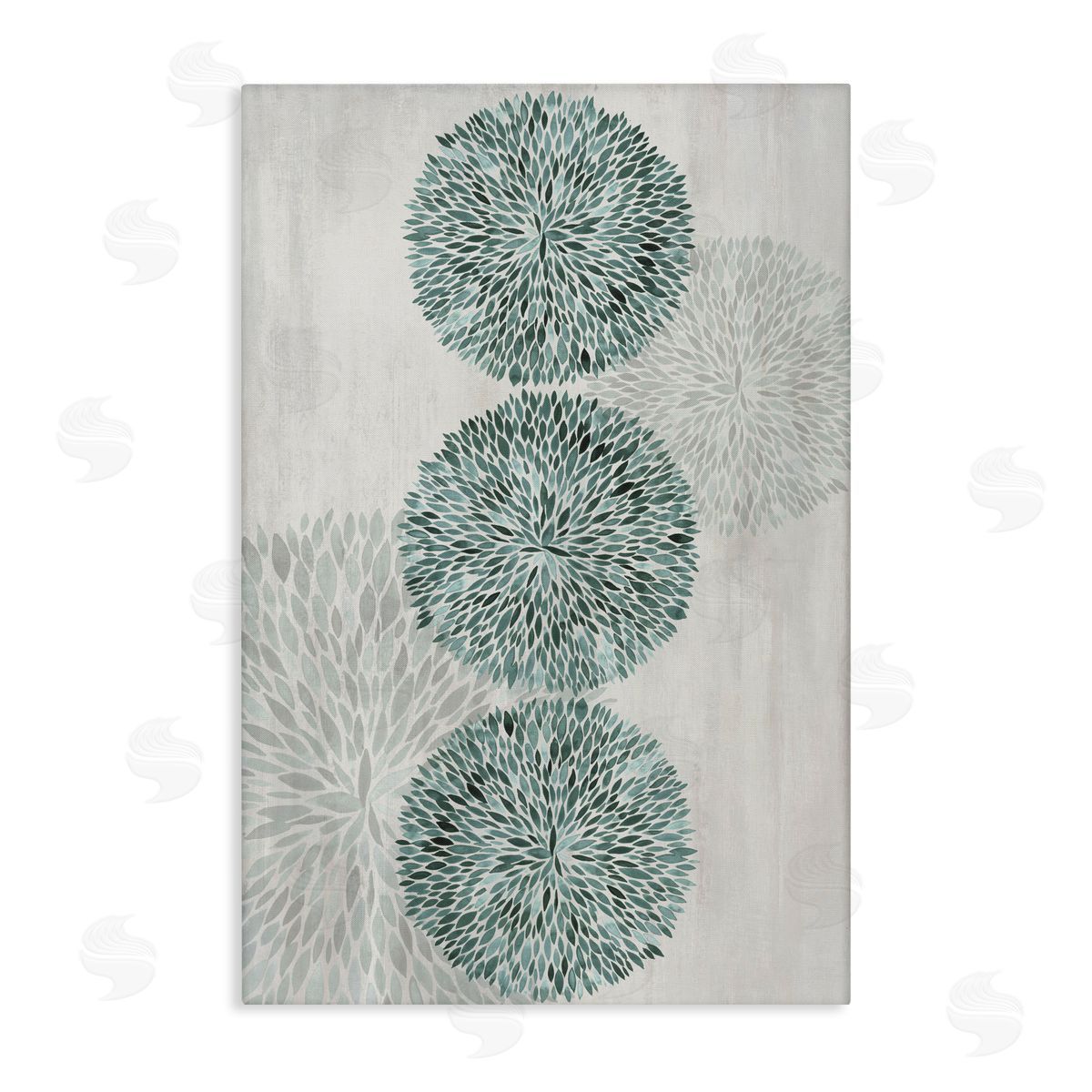 Hannah Dawson Round Leafy Whirl Canvas Wall Art Print