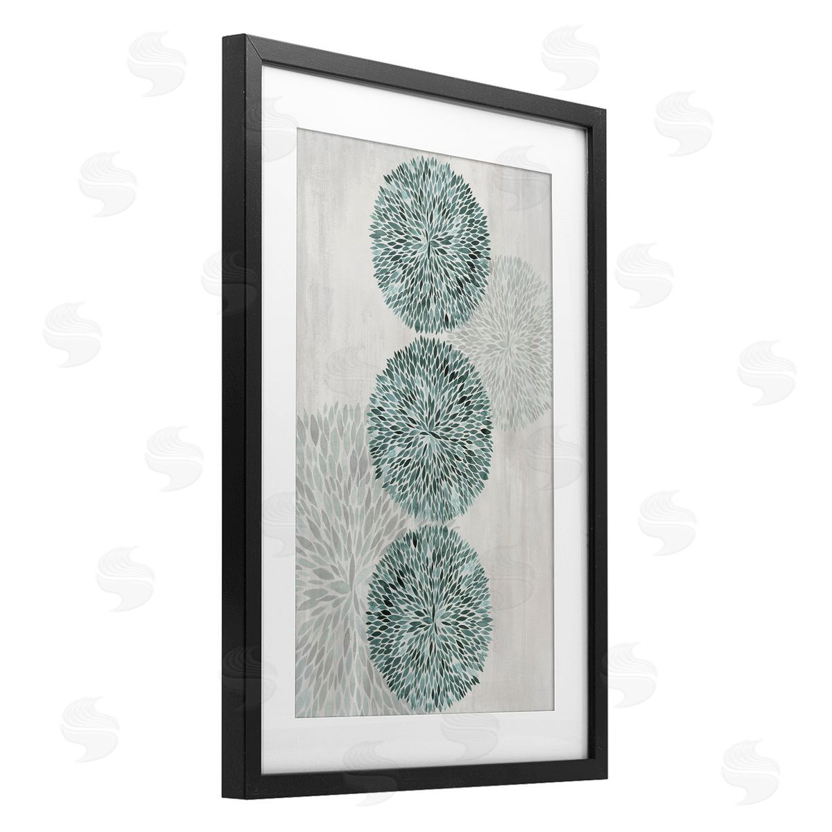 Hannah Dawson Round Leafy Whirl Canvas Wall Art Print