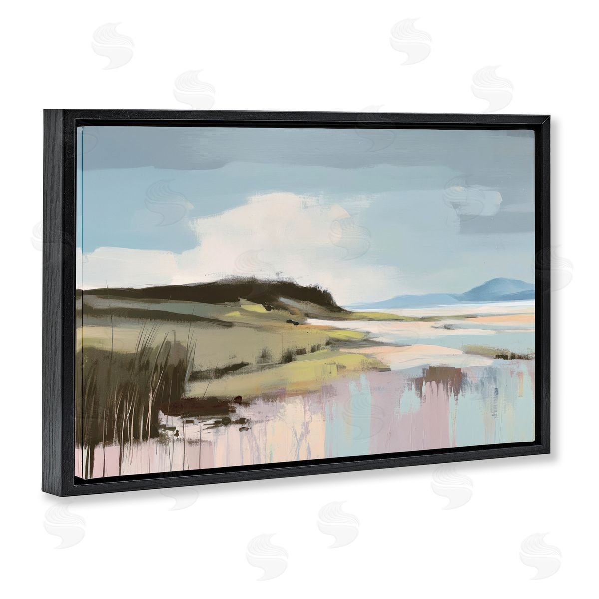 Elara Yasna Modern Verdant Waters Canvas Wall Art Print