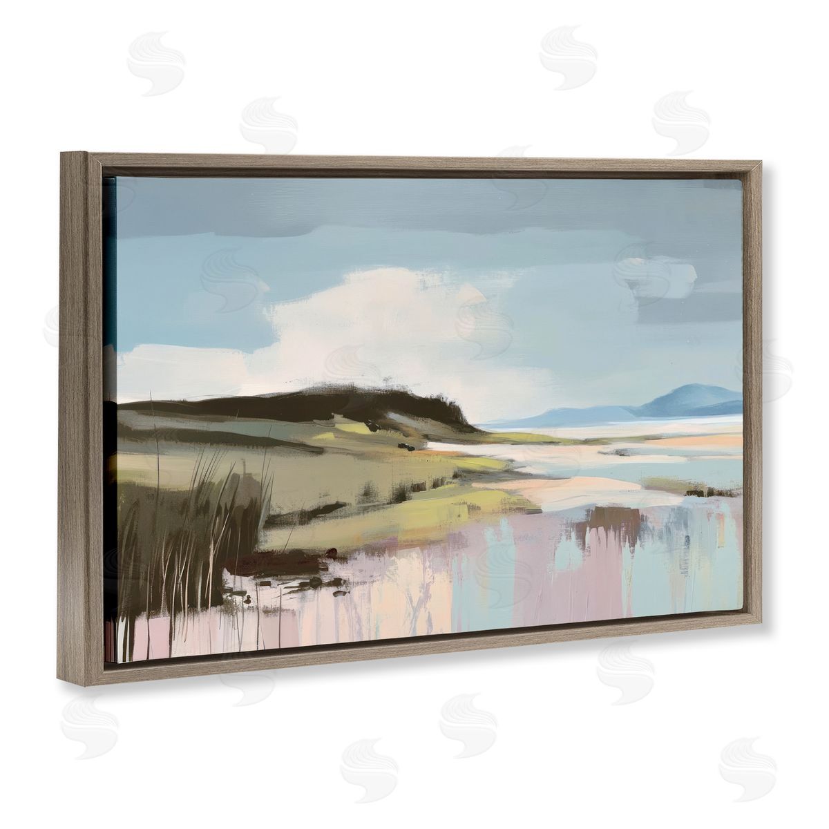 Elara Yasna Modern Verdant Waters Canvas Wall Art Print