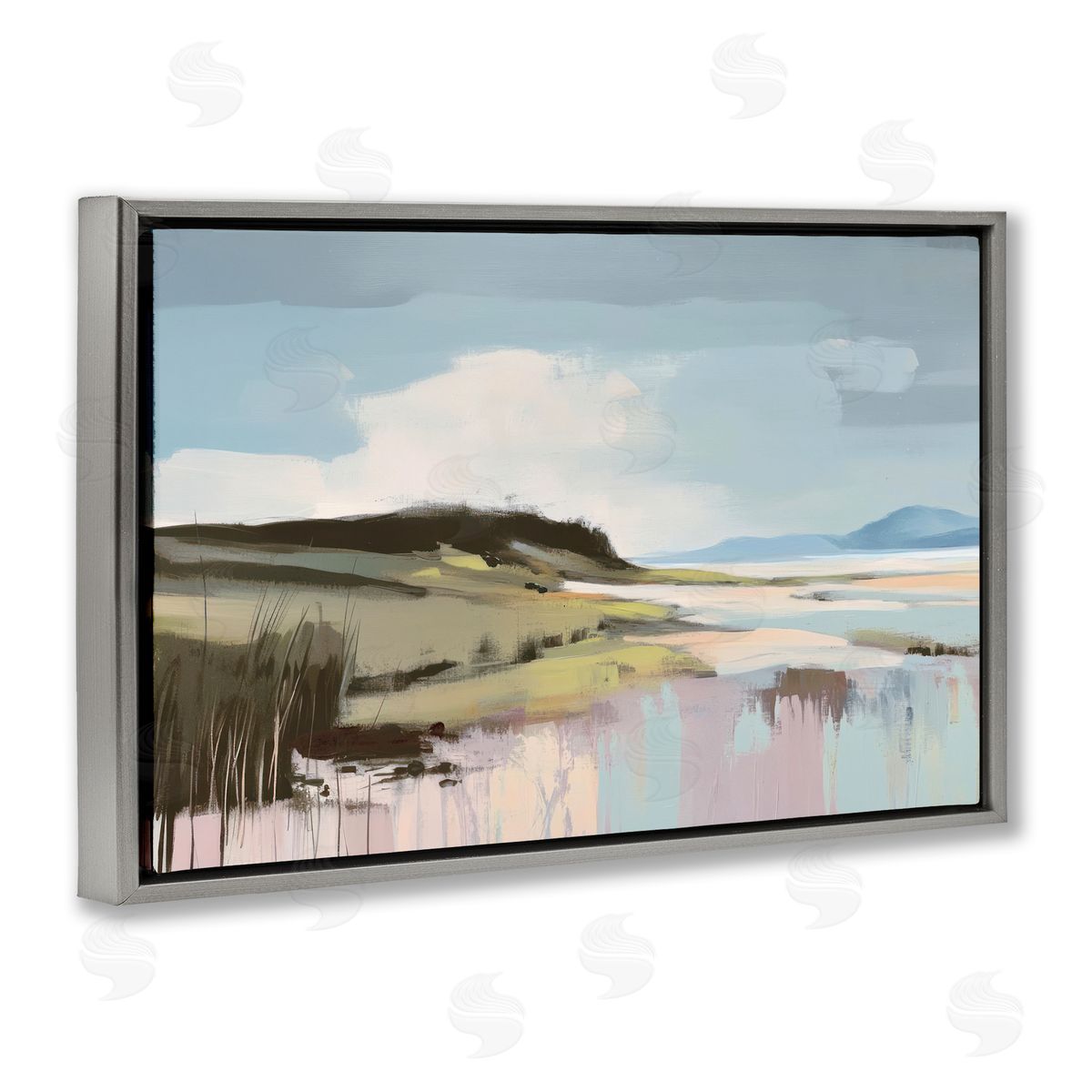 Elara Yasna Modern Verdant Waters Canvas Wall Art Print