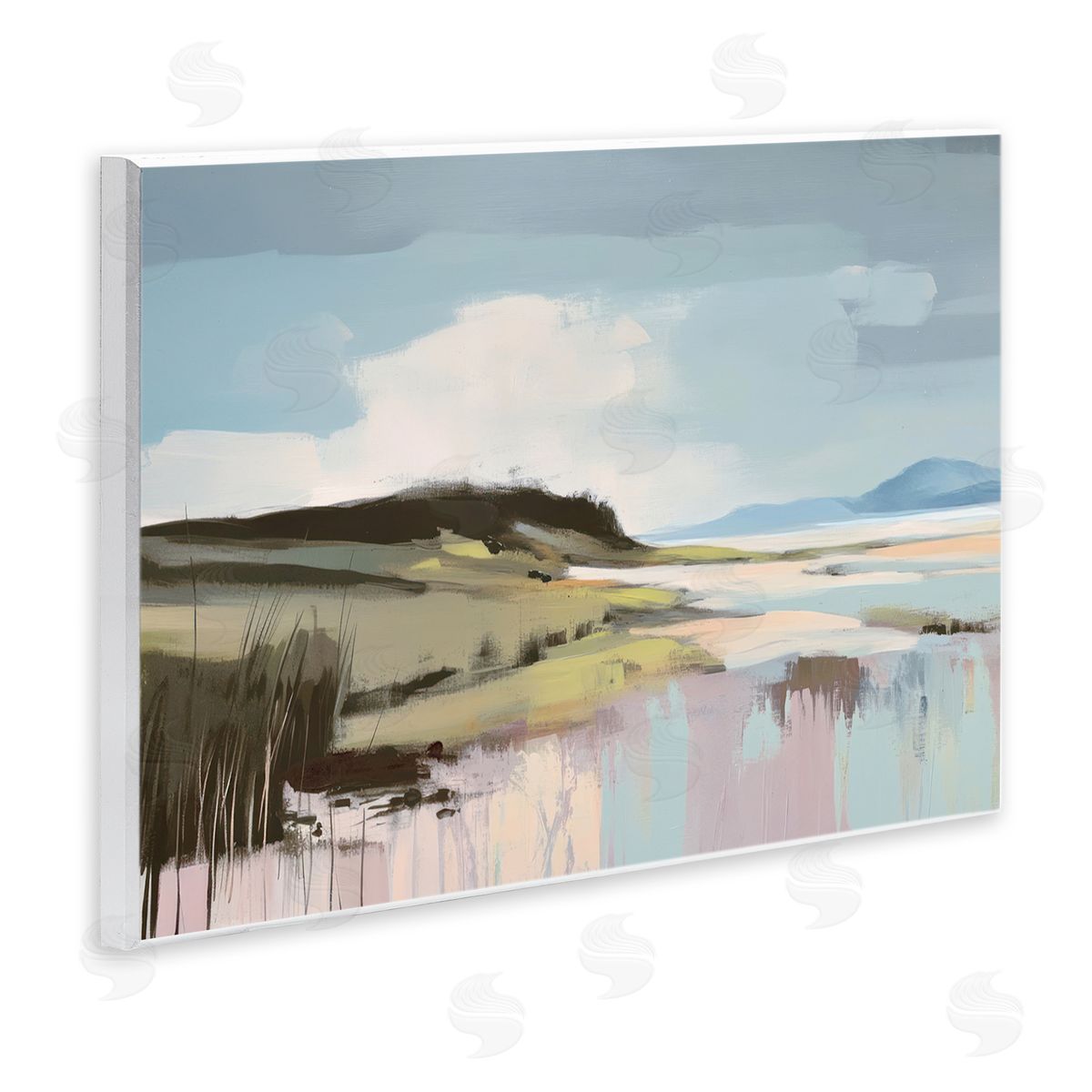 Elara Yasna Modern Verdant Waters Canvas Wall Art Print