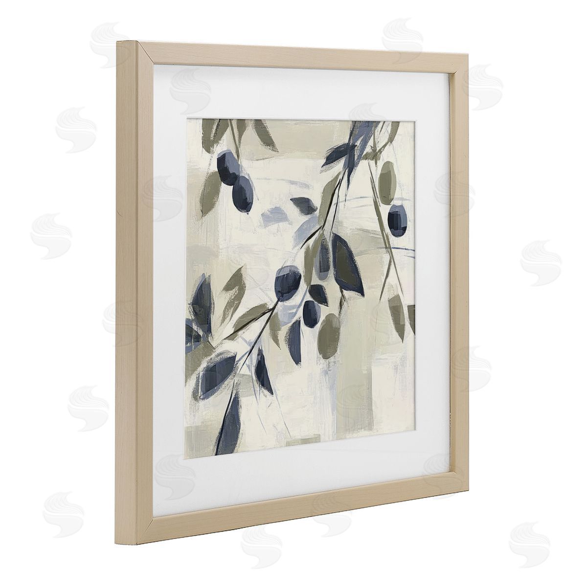 Mona Grace Soft Mediterranean Greenery Canvas Wall Art Print
