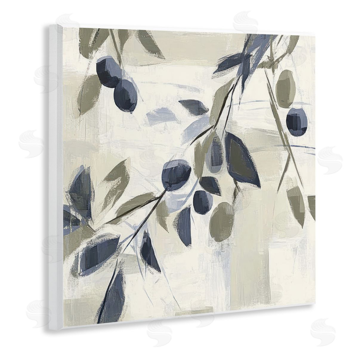Mona Grace Soft Mediterranean Greenery Canvas Wall Art Print