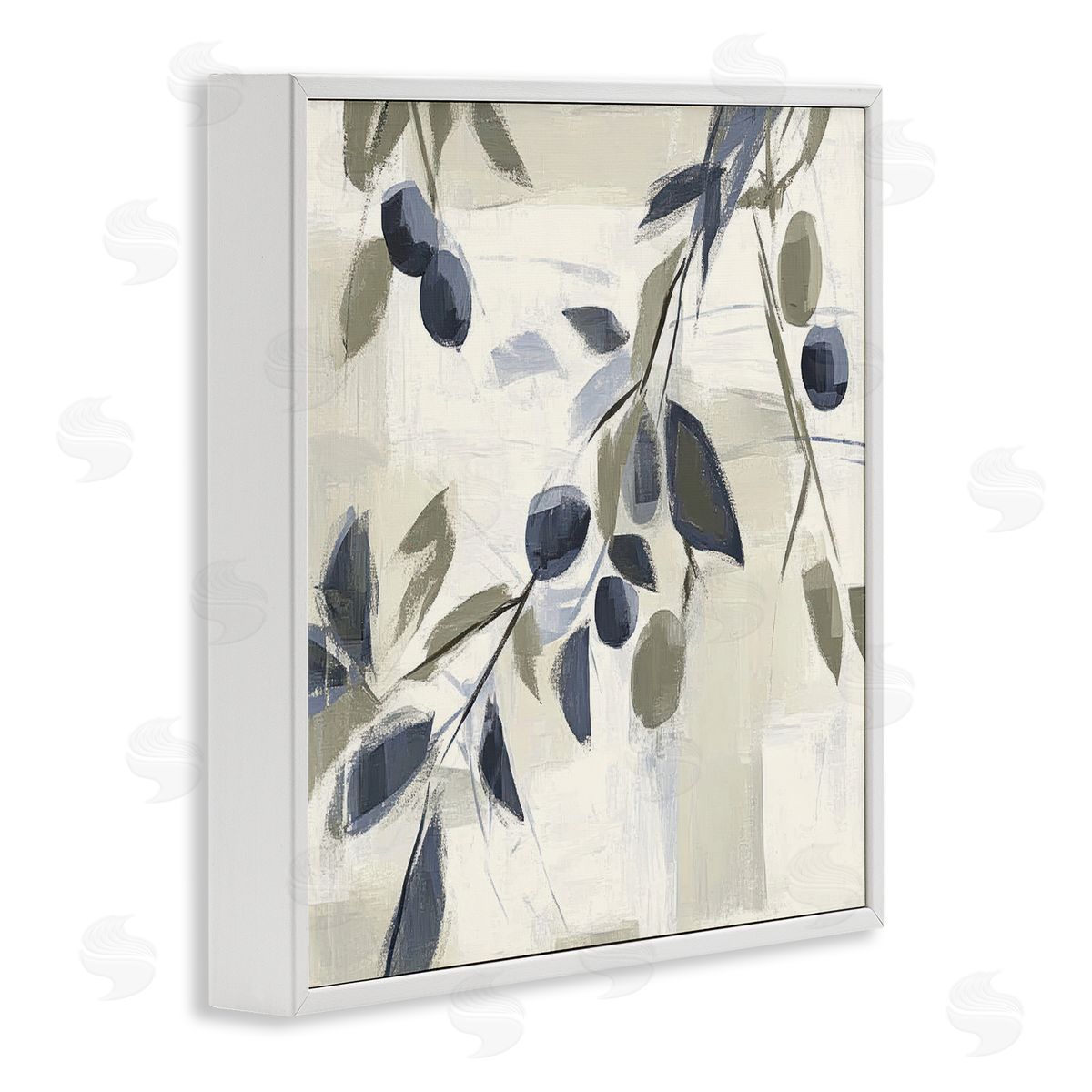 Mona Grace Soft Mediterranean Greenery Canvas Wall Art Print