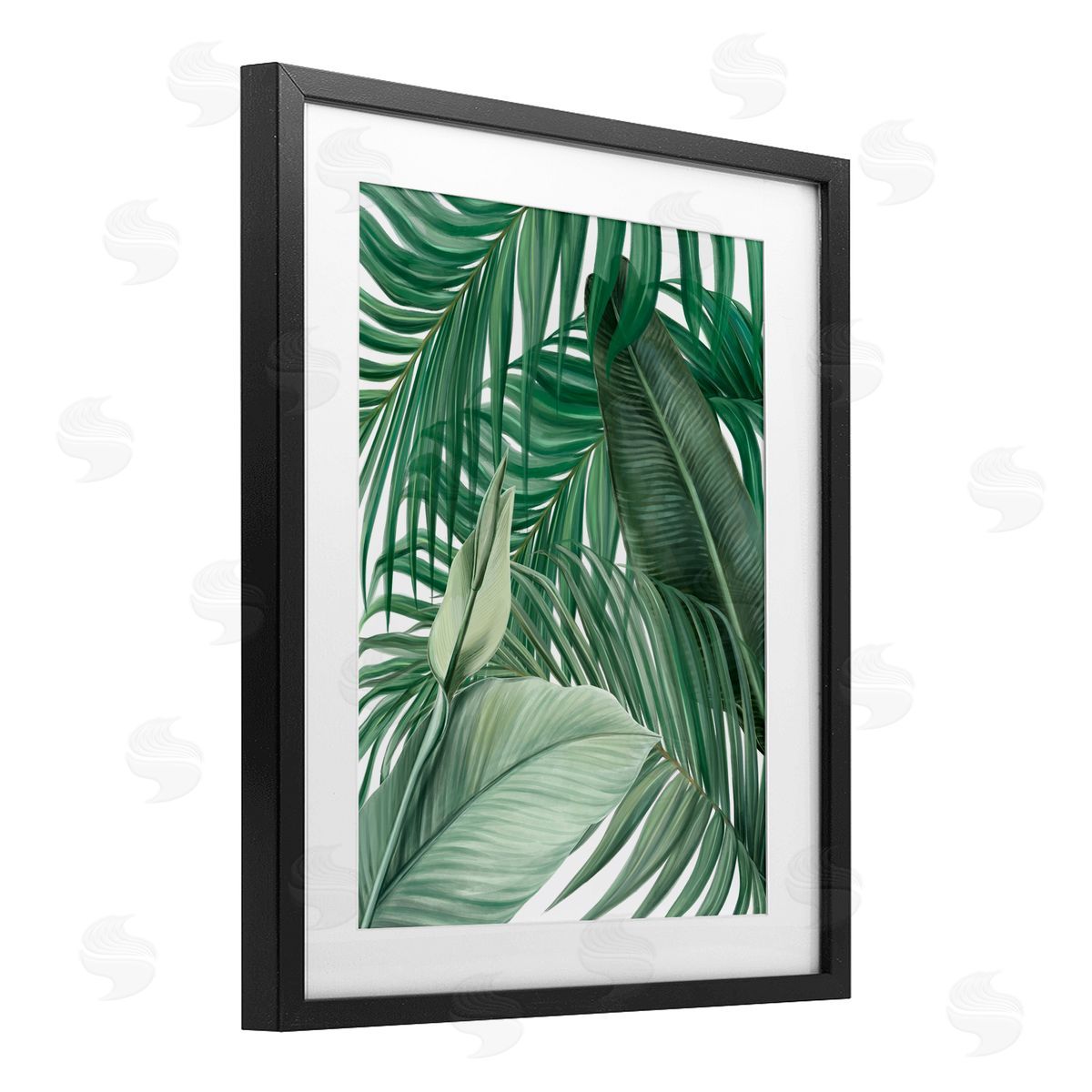 Unknown Clean Tropics Layered Leaves Canvas Wall Art Print
