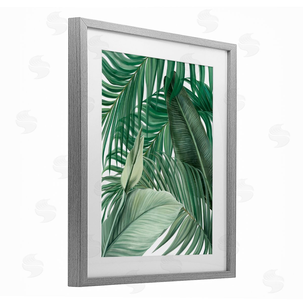 Unknown Clean Tropics Layered Leaves Canvas Wall Art Print