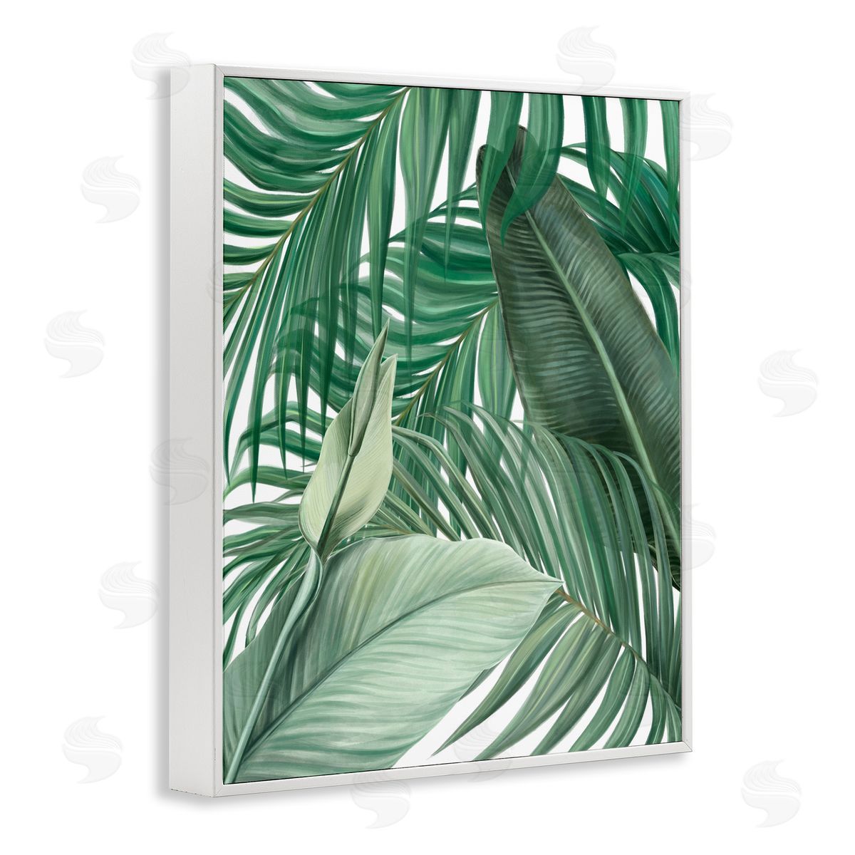 Unknown Clean Tropics Layered Leaves Canvas Wall Art Print