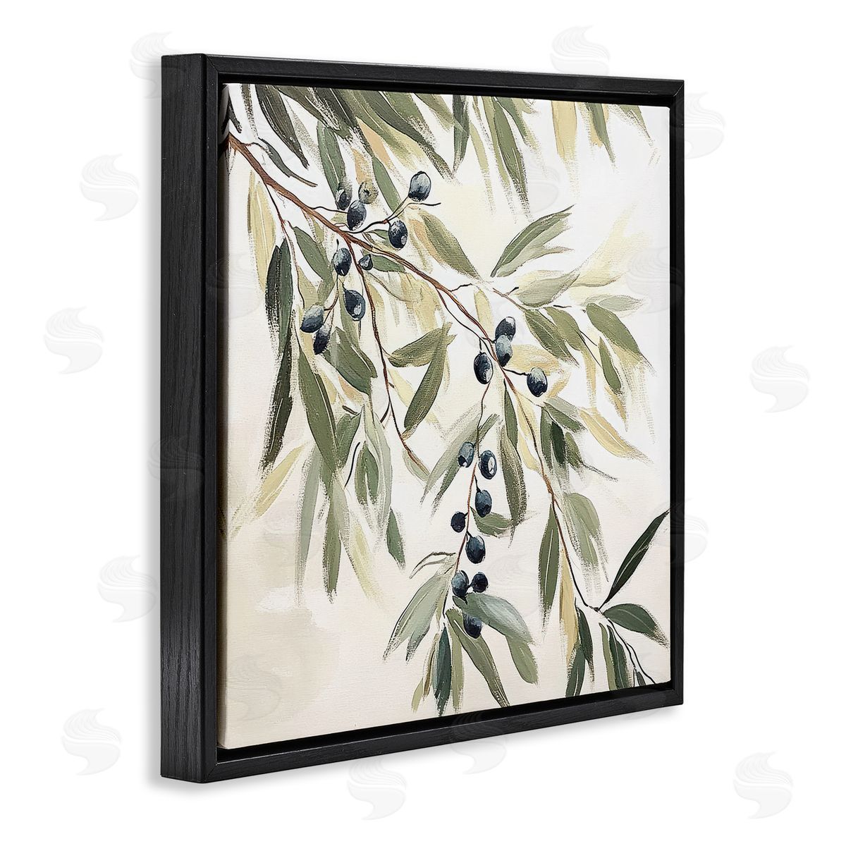 Mona Grace Olive Petals in Pastel Canvas Wall Art Print