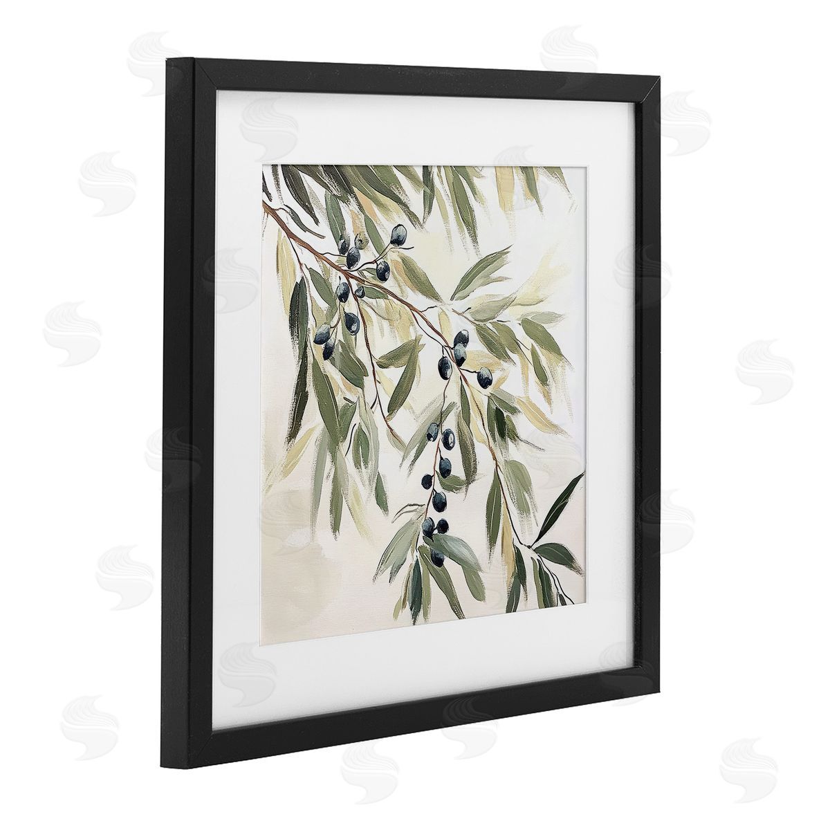 Mona Grace Olive Petals in Pastel Canvas Wall Art Print