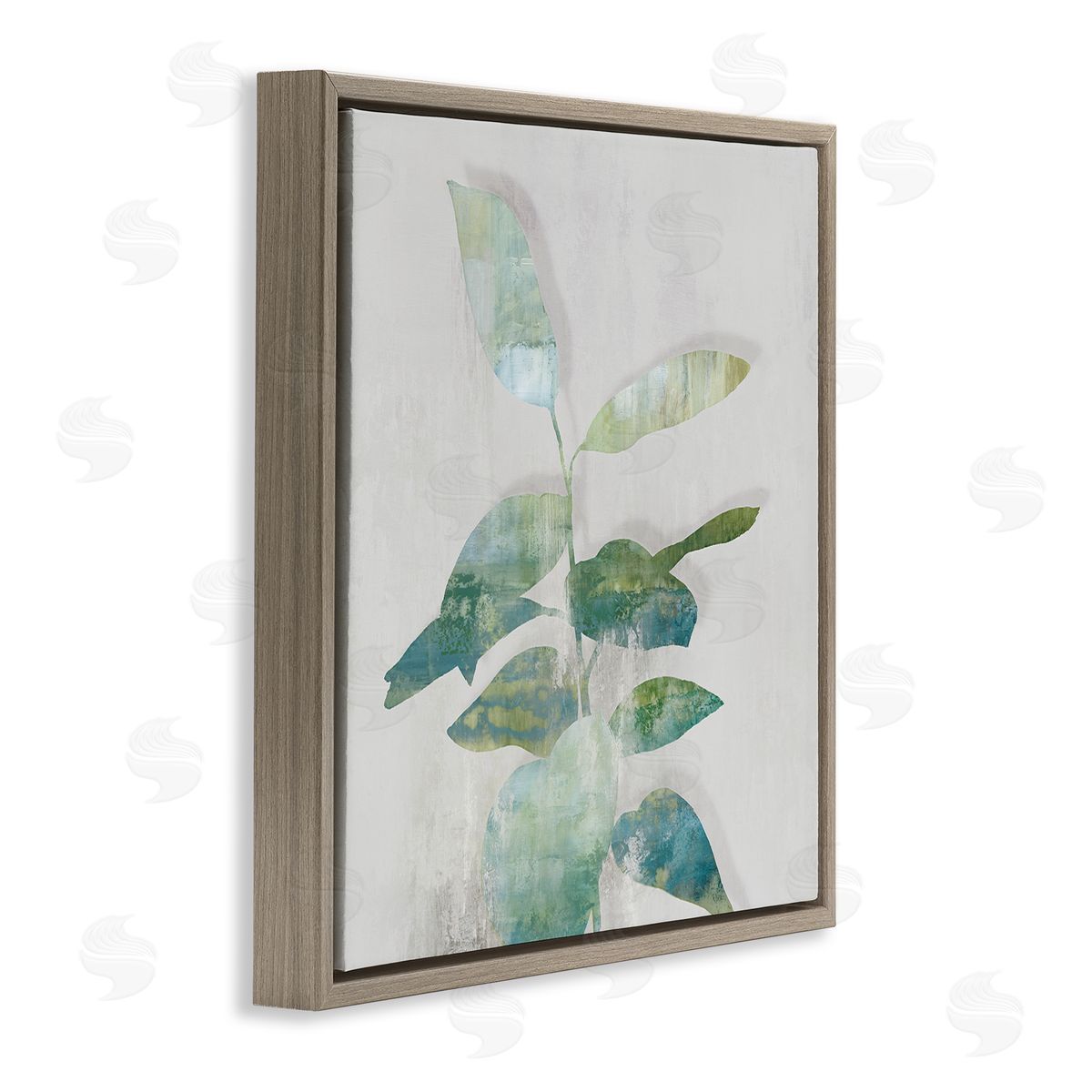 Alex Black Minimal Bloom Leaves Canvas Wall Art Print