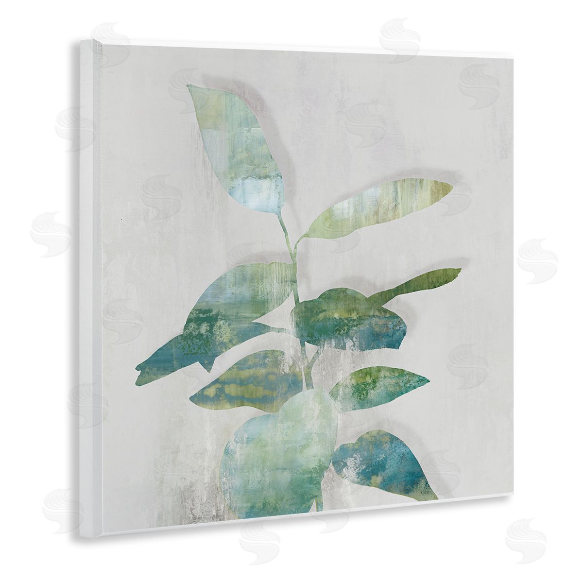 Alex Black Minimal Bloom Leaves Canvas Wall Art Print