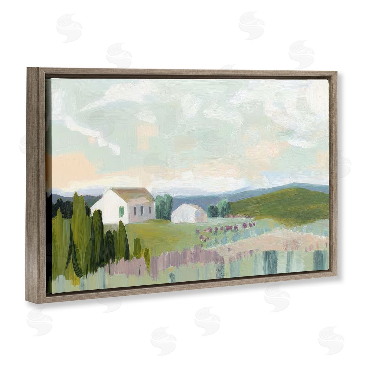 Elara Yasna Hillside Haven Cottage Canvas Wall Art Print