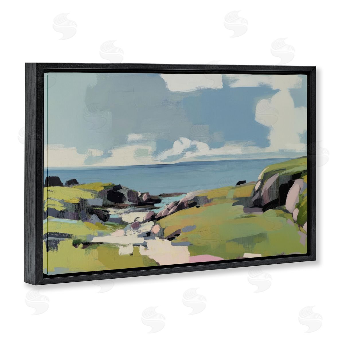 Elara Yasna Green Bay Breeze Canvas Wall Art Print