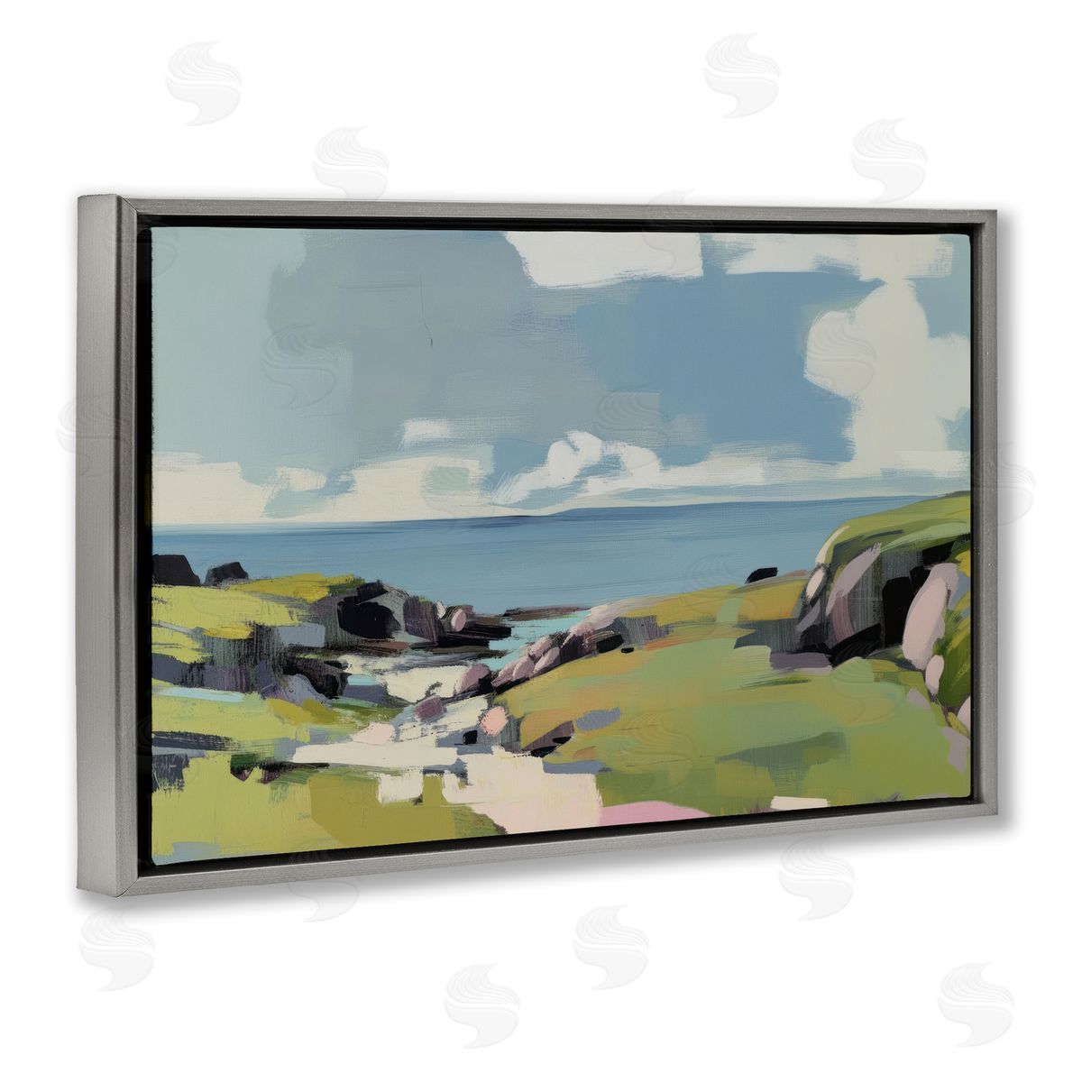 Elara Yasna Green Bay Breeze Canvas Wall Art Print