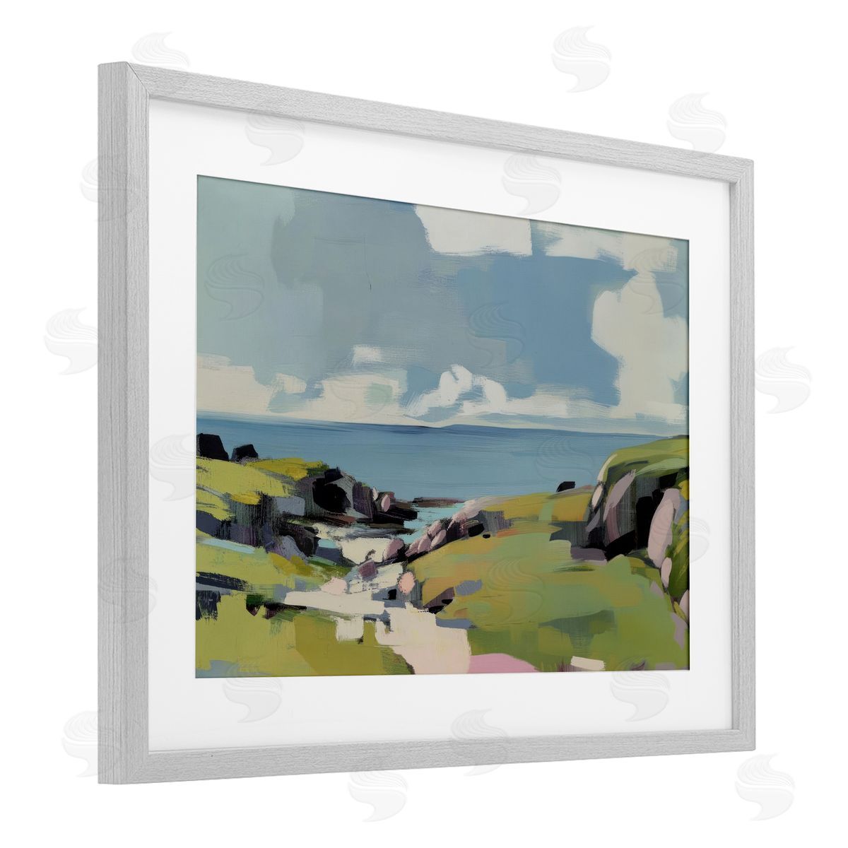 Elara Yasna Green Bay Breeze Canvas Wall Art Print