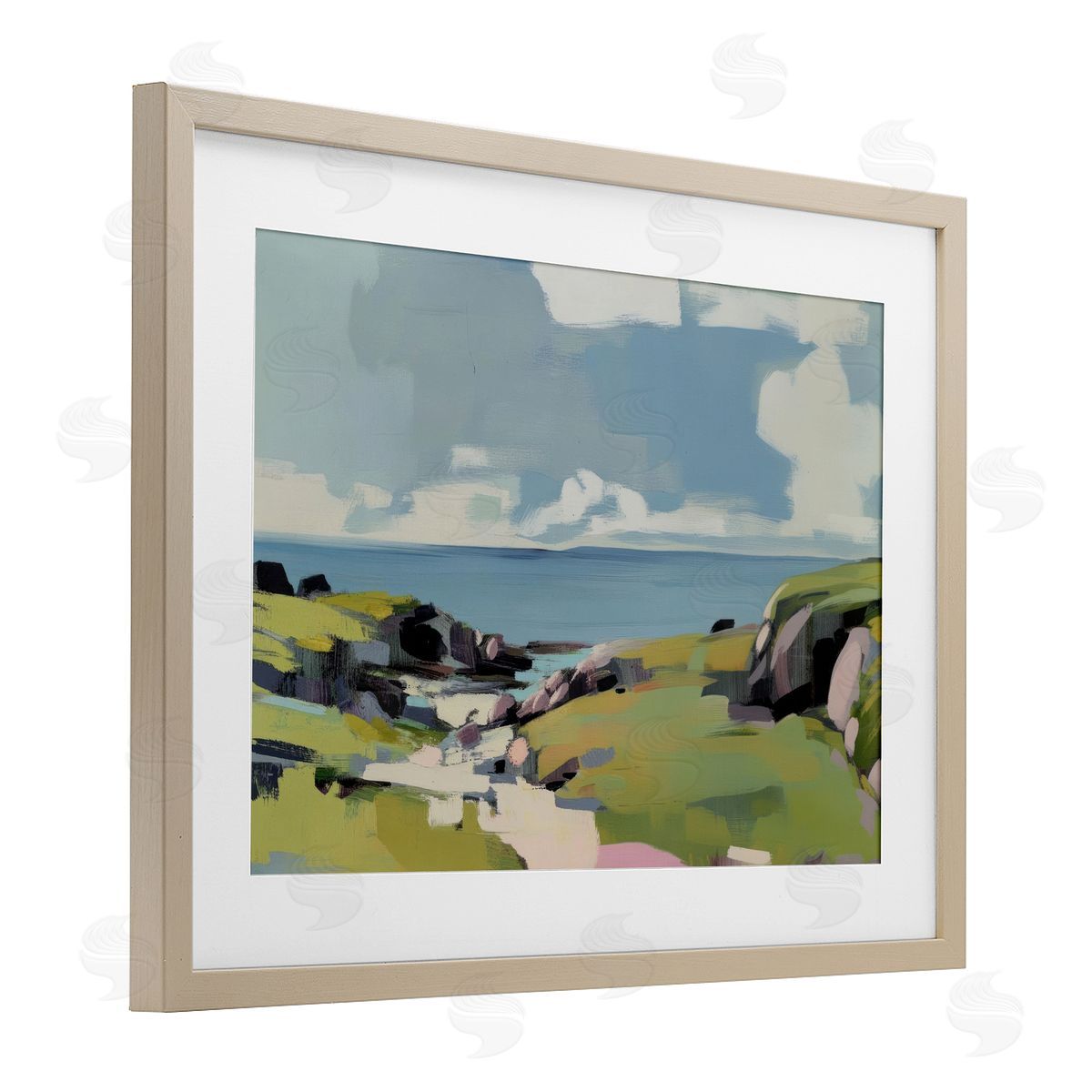 Elara Yasna Green Bay Breeze Canvas Wall Art Print