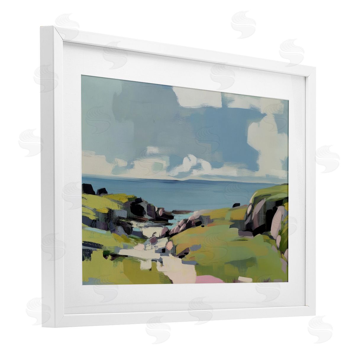 Elara Yasna Green Bay Breeze Canvas Wall Art Print