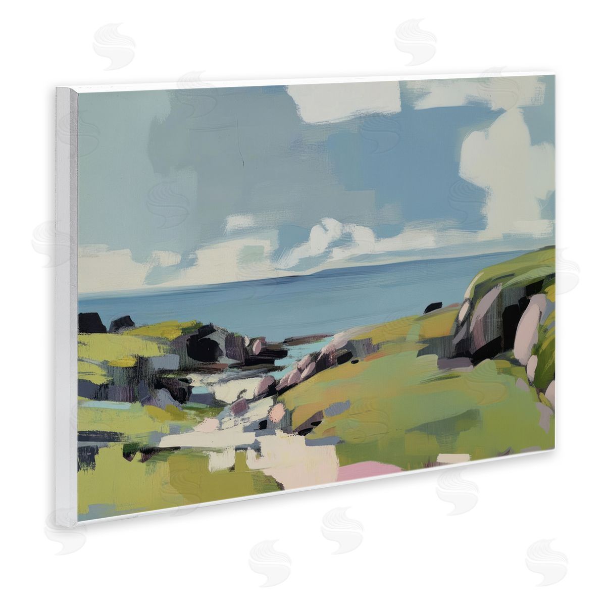 Elara Yasna Green Bay Breeze Canvas Wall Art Print