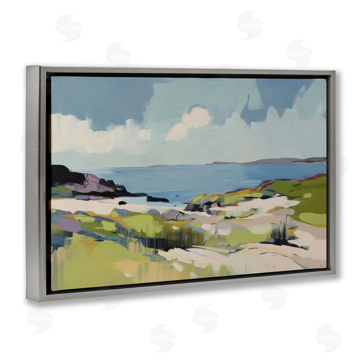 Elara Yasna Coastal Green Breeze Canvas Wall Art Print