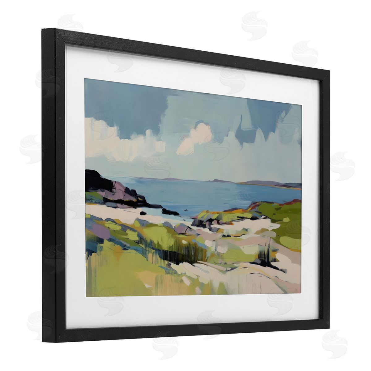 Elara Yasna Coastal Green Breeze Canvas Wall Art Print
