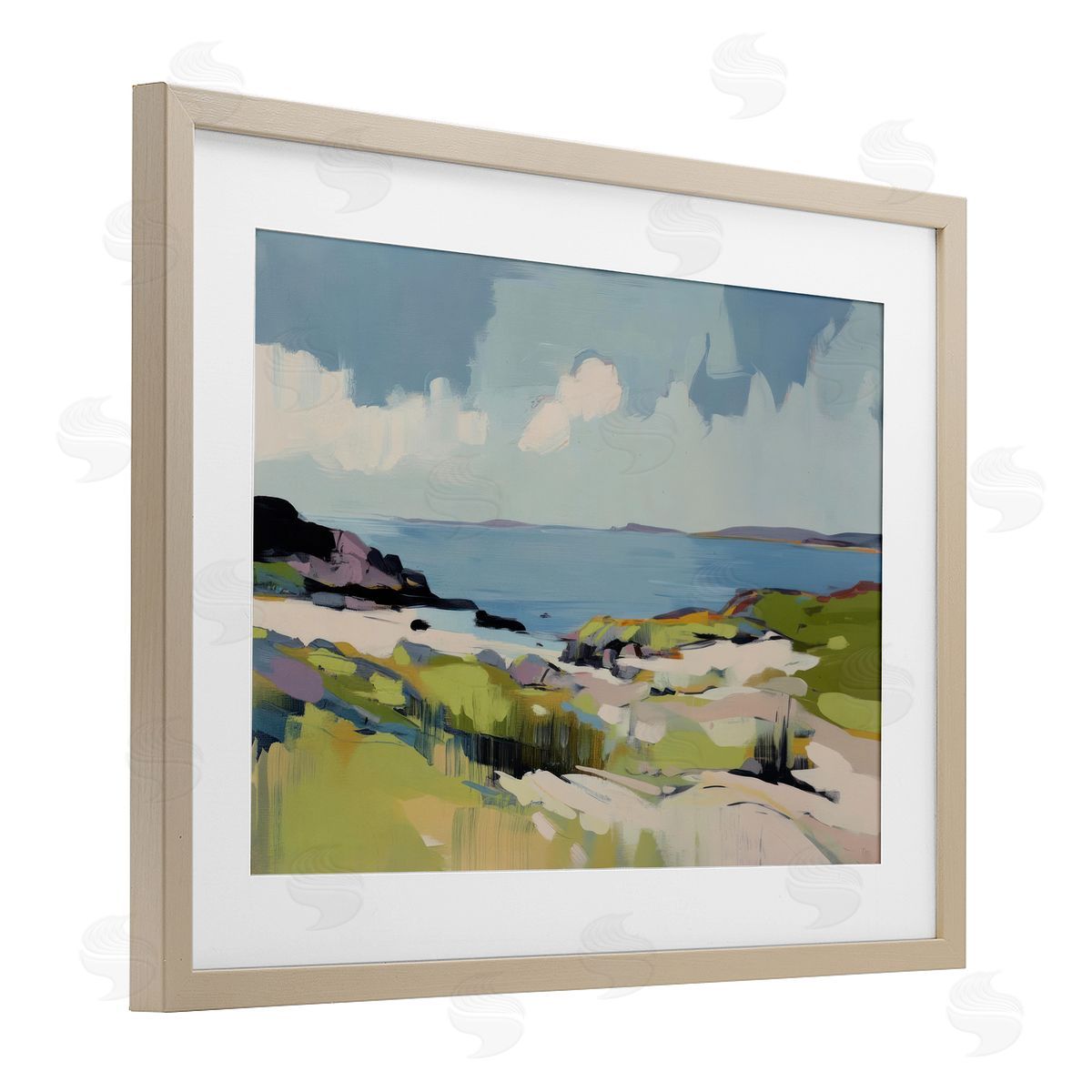 Elara Yasna Coastal Green Breeze Canvas Wall Art Print