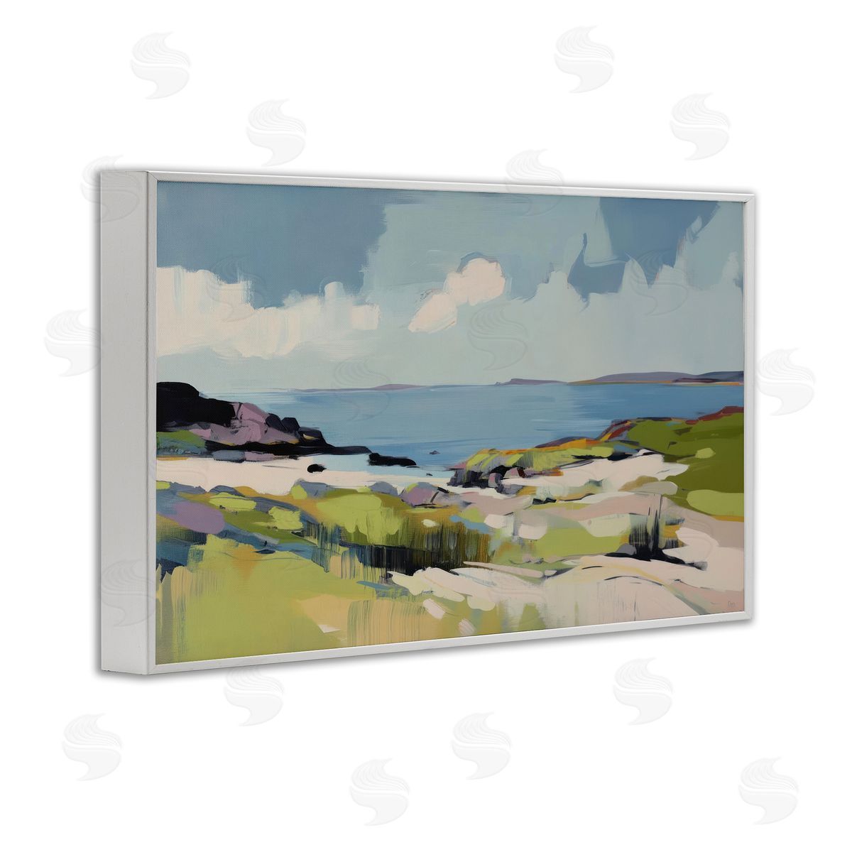 Elara Yasna Coastal Green Breeze Canvas Wall Art Print