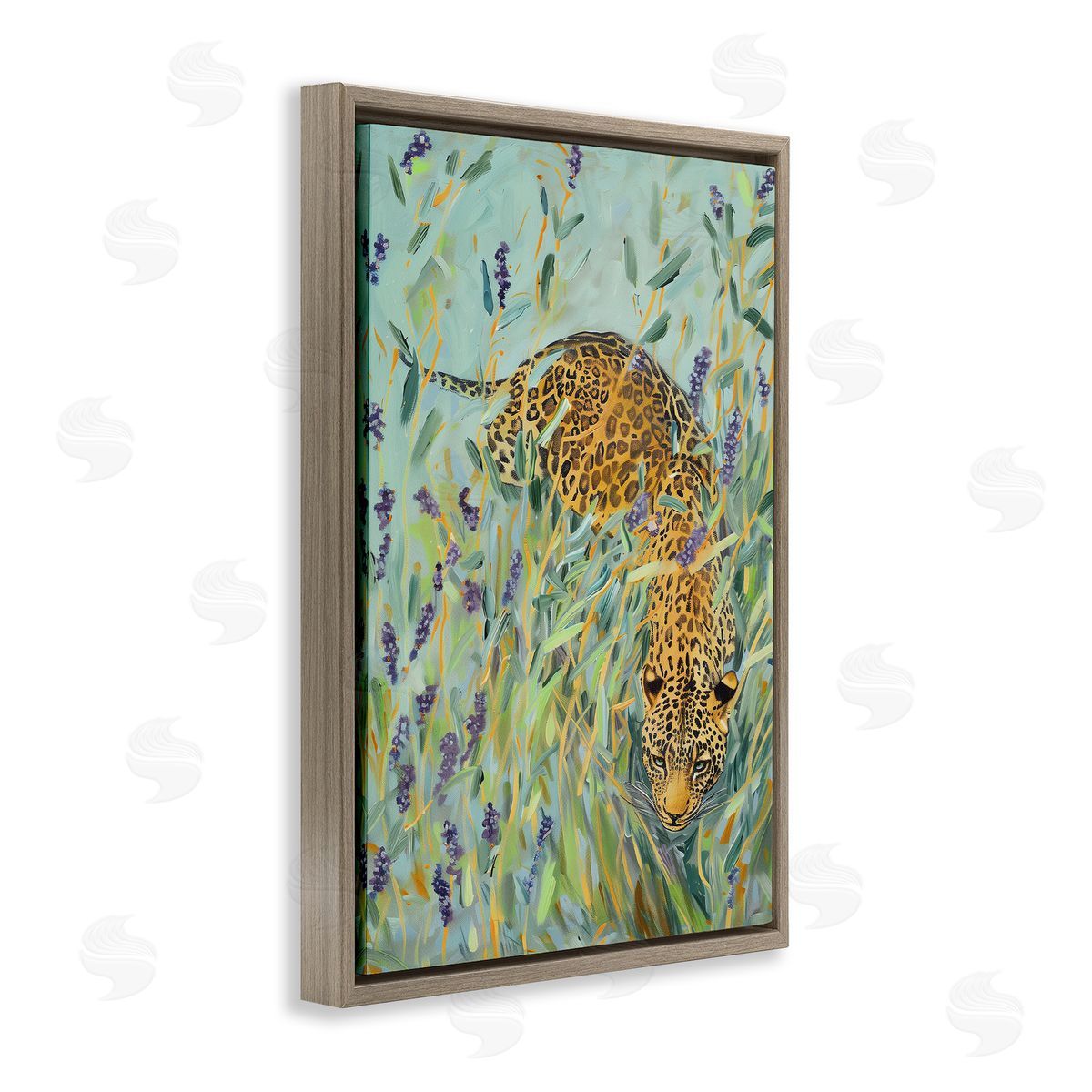 Amanda Tsoukanelis Leopard in Liriope Canvas Wall Art Print