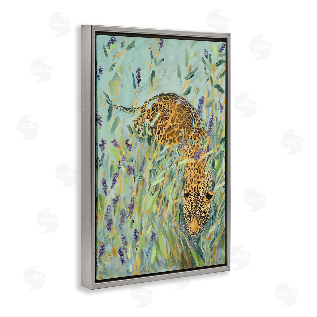 Amanda Tsoukanelis Leopard in Liriope Canvas Wall Art Print