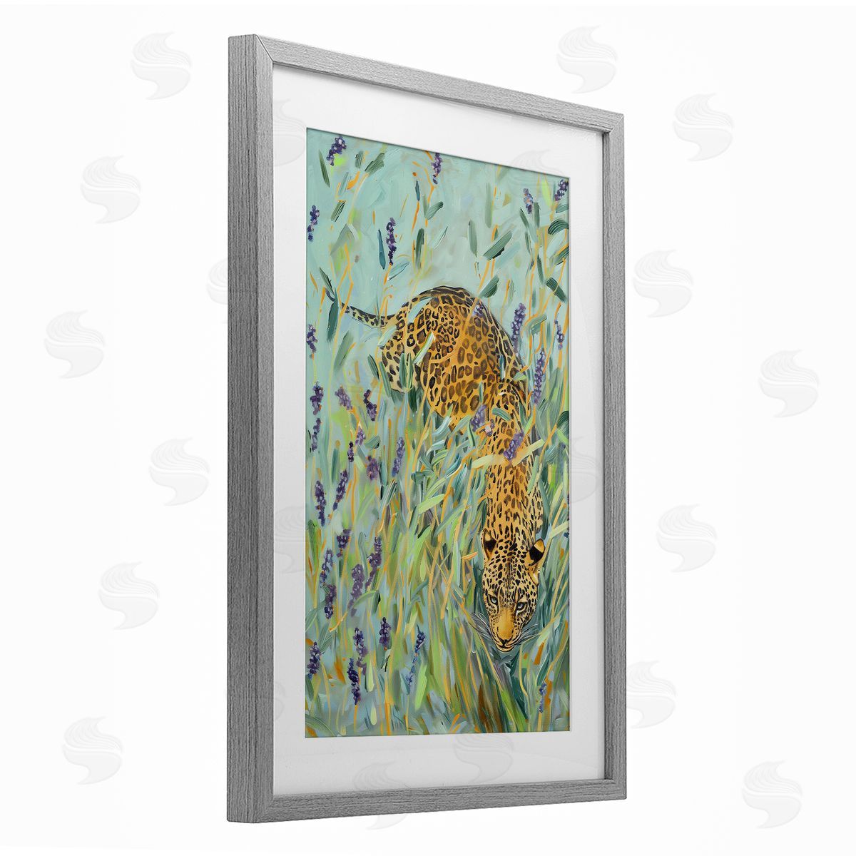 Amanda Tsoukanelis Leopard in Liriope Canvas Wall Art Print