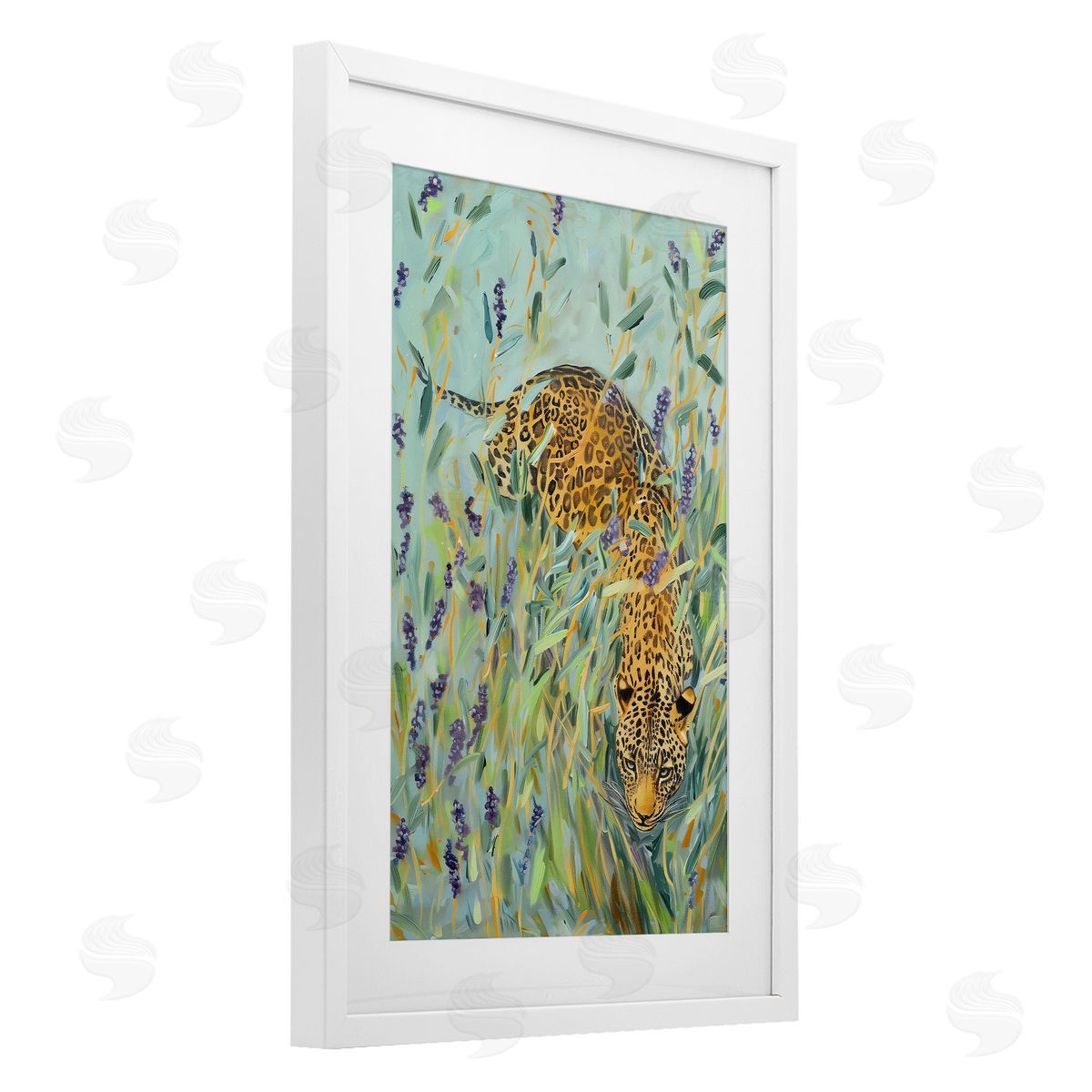 Amanda Tsoukanelis Leopard in Liriope Canvas Wall Art Print