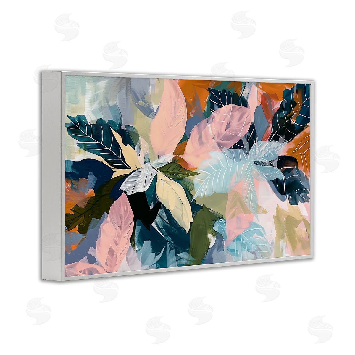 Elara Yasna Bright Tropical Oasis Leaves Canvas Wall Art Print