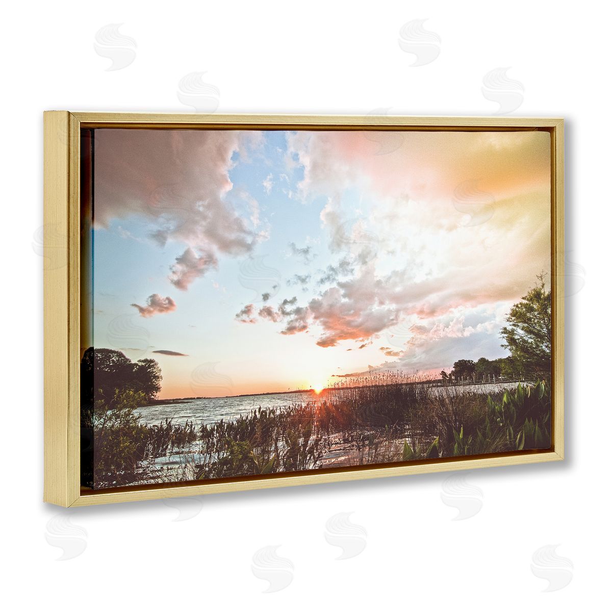 BRUCE NAWROCKE Sunset Clouds Overlooking Beach Canvas Wall Art Print