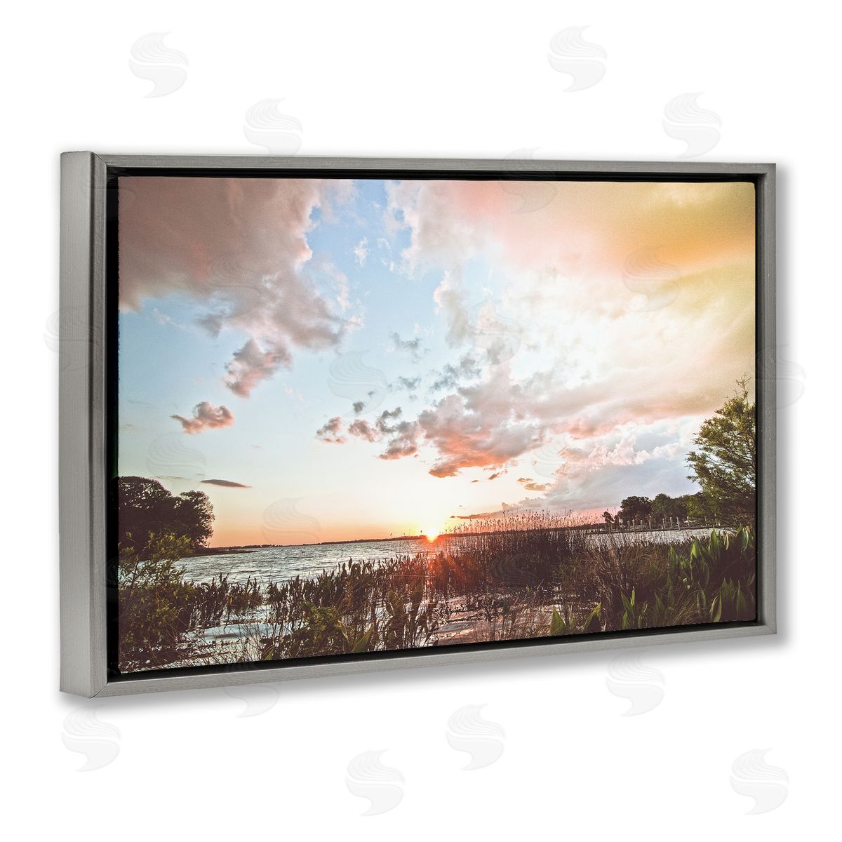 BRUCE NAWROCKE Sunset Clouds Overlooking Beach Canvas Wall Art Print