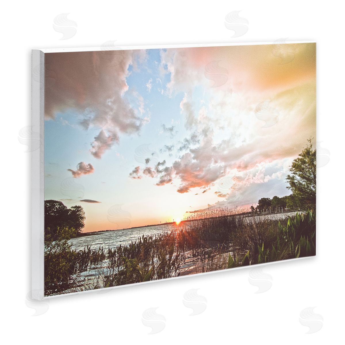 BRUCE NAWROCKE Sunset Clouds Overlooking Beach Canvas Wall Art Print