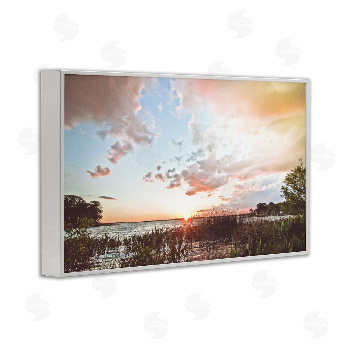 BRUCE NAWROCKE Sunset Clouds Overlooking Beach Canvas Wall Art Print