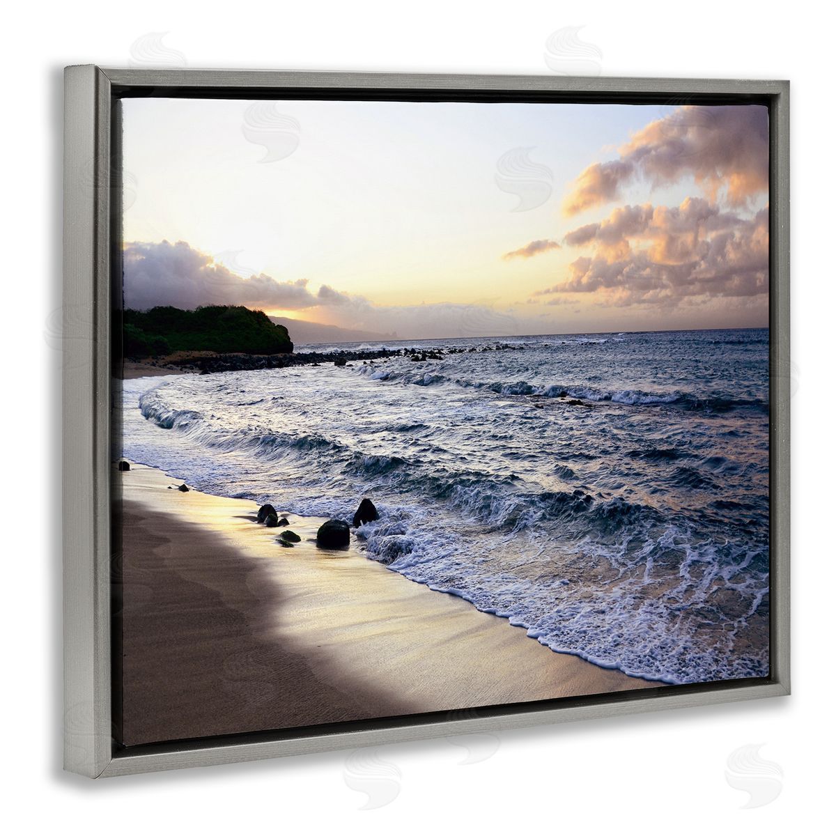 BRUCE NAWROCKE Angled Sunset Beach Canvas Wall Art Print